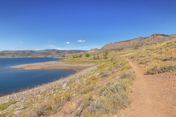 The path to the Dillon Pinnacles with the Blue Mesa Basin in the Curecanti National Recreation Area
