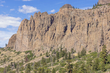 Detailed view of the Dillon Pinnacles in the Curecanti National Recreation Area