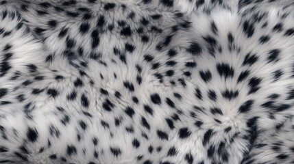 Snow leopard fur seamless pattern. Repeated background of fluffy texture.