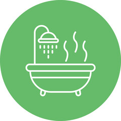 Hot Bath Line Icon