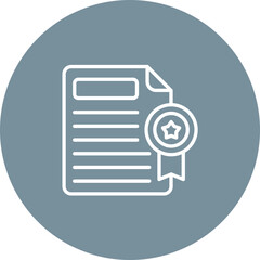 Certificate Line Icon