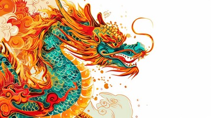 Chinese Dragon Design for Chinese New Year Greeting Card