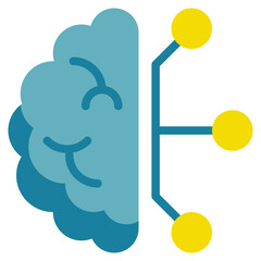 brain ai artificial intelligence think flat style