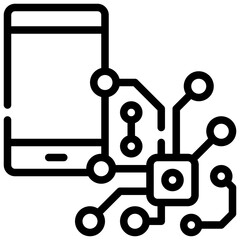 mobile chip process control ai artificial intelligence simple line