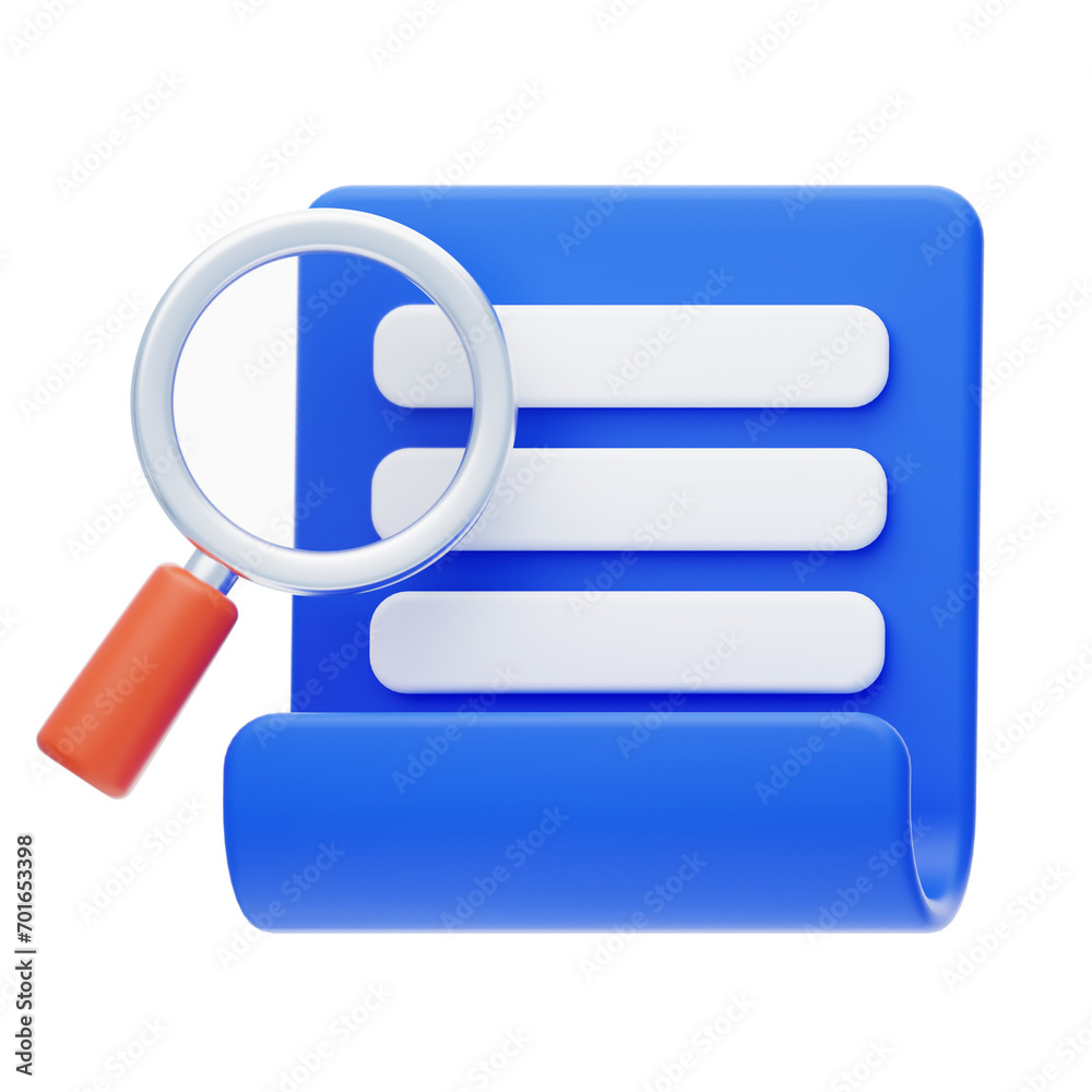 Poster navigating every detail 3d proofreading expertise 3d illustration, 3d element, 3d rendering. 3d visu