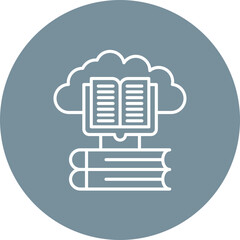 Cloud Library Line Icon