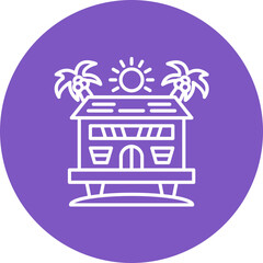 Beach Villa Line Icon