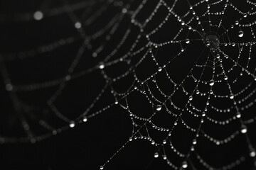 Web drop spider dew wet nature