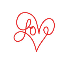 red heart on white icon
