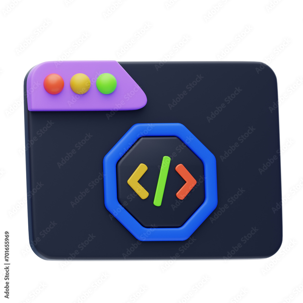Poster interactive 3d element on a website tab. 3d illustration, 3d element, 3d rendering. 3d visualization