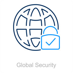 Global Security and international icon concept