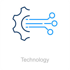 Technology and gear icon concept