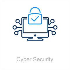 Cyber Security and authority icon concept