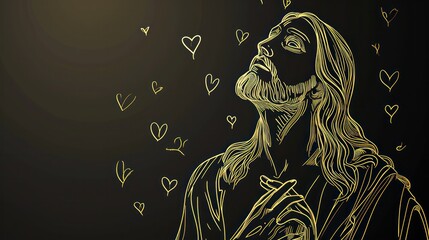 Drawing of Jesus Full of Loves