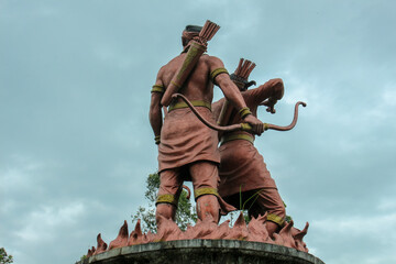 Surakarta, Indonesia (06/2022) Statue of two people
archer statue in the Manahan stadium area in Solo city,Indonesia.