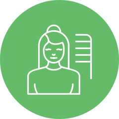 Hair Stylist Female Line Icon