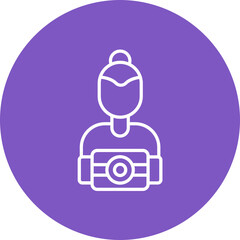 Photographer Female Line Icon