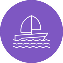 Obraz premium Boating Line Icon