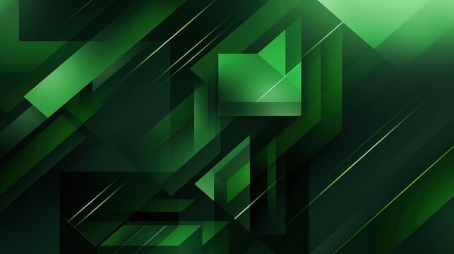 Abstract green modern geometric graphic background. Generate AI image