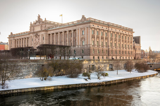 Sweden, Stockholm, Swedishparliament in winter