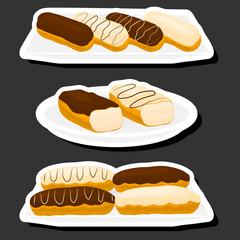 Illustration on theme fresh sweet tasty eclair of consisting various ingredients