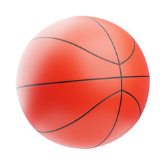 Fototapeta premium Dribble Delight: Dynamic 3D Visualization of the Basketball. 3d illustration, 3d element, 3d rendering. 3d visualization isolated on a transparent background