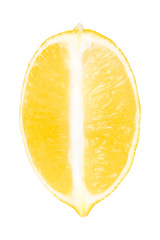 Cut lemon isolated on transparent background.