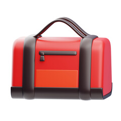 Gear Grabber: Dynamic 3D Illustration Showcasing Sport Bag Versatility. 3d illustration, 3d element, 3d rendering. 3d visualization isolated on a transparent background