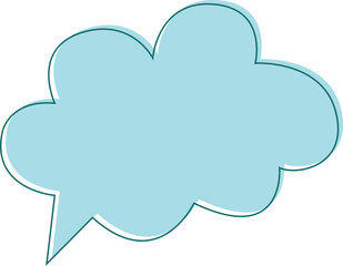 Blue Speech Bubble Doodle Vector: Creative Thought and Design Elements