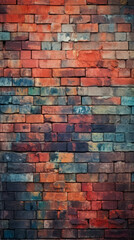 Stone wall brick wall texture with a color palette ranging from red to blue to white