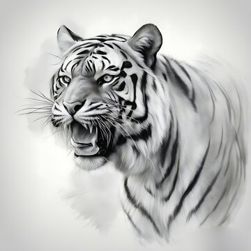 Sketch drawing of a tiger 