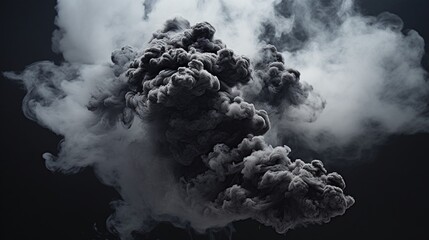 Black toxic cloud of smoke - obrazy, fototapety, plakaty