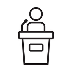 Speaker podium line icon