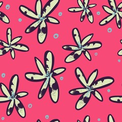 Decorative flowers pattern on pink 