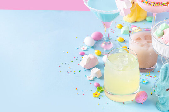 Colorful Easter party mocktails