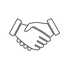 Business handshake. Contract agreement flat vector icon on white background