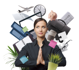 Successful businesswoman managing stress and planning her business