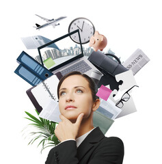 Confident businesswoman planning her business