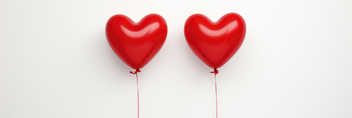 Heart shape air balloon on a white background. Concept of love, Valentin's day, wedding celebration