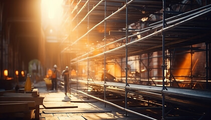 Fototapeta premium scaffolding at construction site 