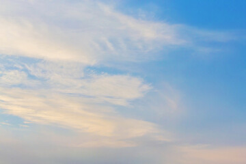 Naklejka na ściany i meble Sky background. Whispy beautiful clouds at summer morning