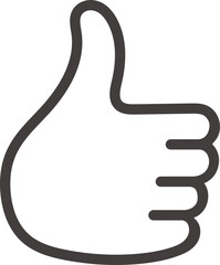 Thumbs up. Icon consisting of simple lines. Vector illustration.