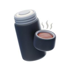 Warming Waves: 3D Illustration of Hot Water Bottle. 3d illustration, 3d element, 3d rendering. 3d visualization isolated on a transparent background