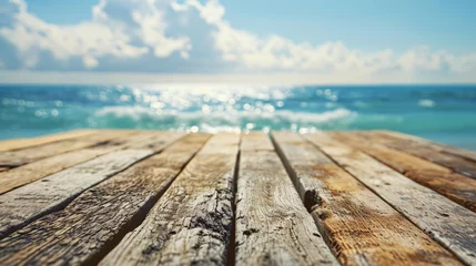 Foto auf Acrylglas wooden pier on the beach, product display  © daniel
