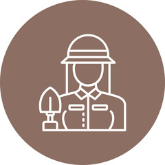 Archaeologist Female Line Icon