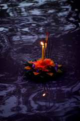 Loy Krathong Day, Hand crafted floating