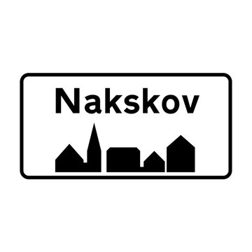 Nakskov city road sign in Denmark	