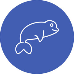 Beluga Whale Line Icon