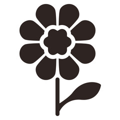 Calendula Flower - Black Fill - obrazy, fototapety, plakaty