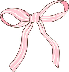 Pink Coquette bow doodle hand drawn